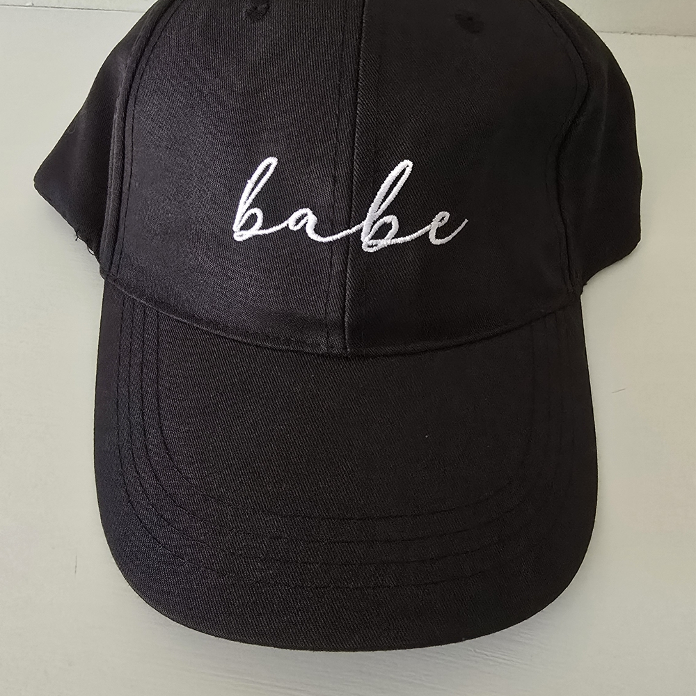 Black "Babe" Embroidered Adjustable Baseball Hat Cap